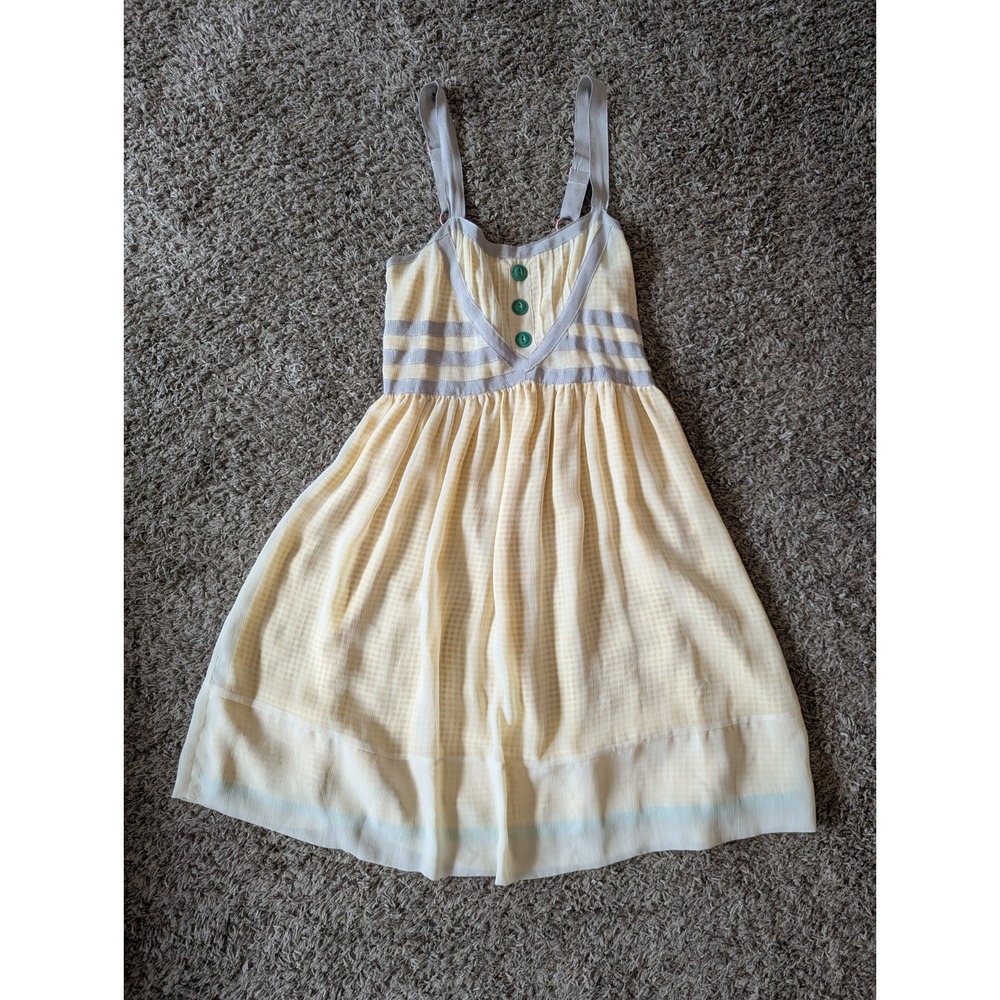 Matilda Jane Babydoll Sheer Dress Wonderful Parade Yellow Gingham Size Medium